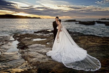 Postboda en Asturias, playa de Verdicio. Puesta de sol