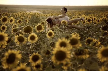 Novios con girasoles. Zamora